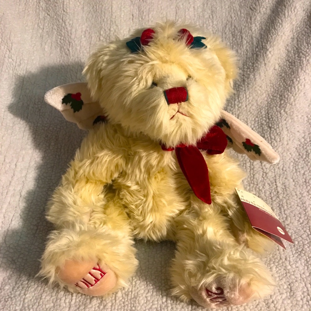 Holly the Holiday Bear w/ Wings 2002 HSN Special Edition Plush, 16” Beige
